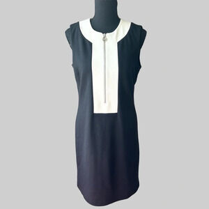 Michael Kors Black White Sleeveless Colour Block  Sheath Dress